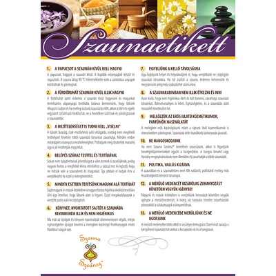 Szaunaetikett - tájékoztató plakát A/3